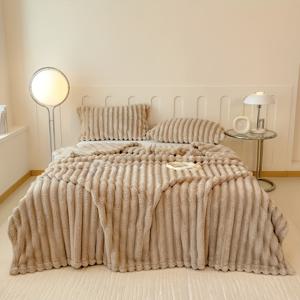 TEMU 울트라 소프트 인조 토끼털 담요 - 사계절용 포근한 두꺼운 플러시, 소파·침대·호텔 낮잠에 딱! 크리스마스 선물 추천