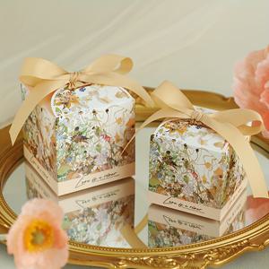TEMU 20개 팩 우아한 꽃 종이 선물 상자 리본 포함, 2.76