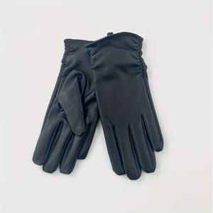 TEMU 여성용 PU 가죽 겨울 장갑 1쌍 - 고품질 열전달 터치스크린 호환 우아한 베이지색 운전 및 라이딩용 외장형 드라이빙 글러브 | 슬릭 PU 가죽 장갑 | 겨울용 PU 가죽 장갑