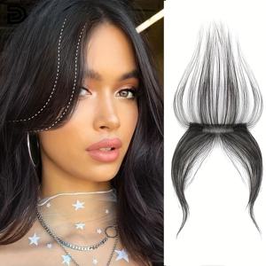 TEMU 3D 인간 머리카락 클립인 앞머리 & 사이드번 헤어피스 - 자연스러운 보이지 않는 클로저 가발, 8자형 앞머리, 남녀 공용 헤어 익스텐션, 대머리 및 민감한 두피용 클립온 토퍼 (접착제/수술 불필요)