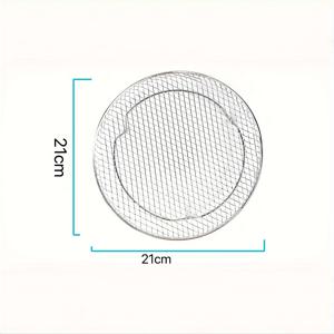 TEMU 304 스테인레스 스틸 에어 프라이어 그릴 랙 - 바베큐 및 프라이용으로 듀얼 레이어 탈수기 스탠드, 쉽게 청소, 날카로운 모서리가 없으며 닭고기, 생선 및 야채에 완벽한 에어 프라이어 액세서리