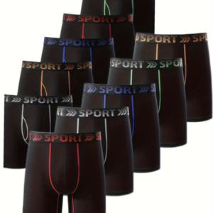 TEMU 남성용 통기성 흡습 운동 복서 브리프 3개 세트 - 체육관, 러닝, 캐주얼 착용을 위한 탄력 있는 편안한 핏과 대비 색상 & 스포티 디자인 - 사이즈 S~XXL, 매끄러운 현대적 외모 | 부드러운 원단 마감