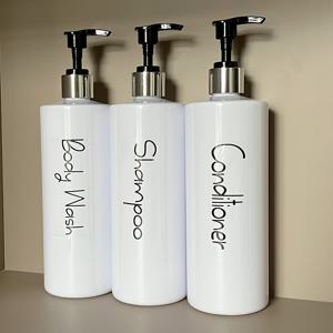 TEMU 3-피스 리필 가능 플라스틱 펌프 디스펜서 세트 - 샴푸, 컨디셔너, 바디워시 - 무향, 프탈레이트 프리