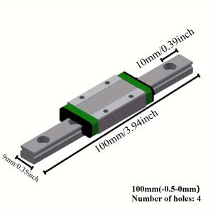 TEMU Veekaft MGN9H 100 200 300 400 500 600 700 800mm 미니어처 선형 레일 슬라이드 1pc MGN 선형 가이드 1pc MGN 블록 CNC FA 3D 프린터용.