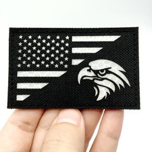 TEMU 1개 미국 국기 독수리 패치 적외선 반사 후크 앤 루프 패스너, 야간 안전 표지, 쉽게 부착 및 분리, 비상 표지, 안전 표지, 애국적 디자인, 반사 패치, 강력 접착제, 고가시성 소재, 미국 엠블럼, 반사 안전 표지, 비상 대응자, 야외 작업자