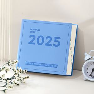 TEMU 2025 미니 스퀘어 타임북 - 마카롱 색상, 일일 계획 및 자기 훈련, 효율적인 일정 관리를 위한 컴팩트 디자인, 달력