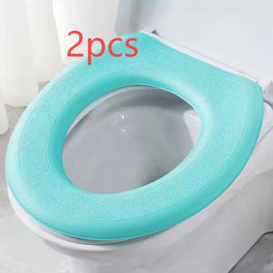 TEMU 2개 워터프루프 합성 고무 변기 시트 쿠션, 재사용 가능, 세척 가능한 접착 패드, 미끄럼 방지 표면, 표준 변기에 적합, 성인 및 청소년 14세 이상을 위한 편안함 제공