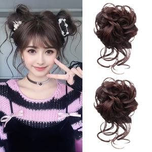 TEMU 2개 여성용 우아한 엉킴된 도넛 머리 번 & 치곤 업스타일, 탄성 헤어 로프 합성 헤어 익스텐션 포함 - 볼륨 & 질감, 데일리 & 포멀 행사용, 브라운블론/레드/, 다용도 헤어스타일, 안정적인 핏 헤어피스