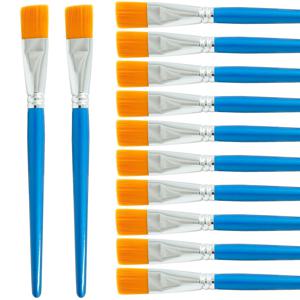 TEMU 12개 1인치 플랫 페인트 브러시 아크릴 페인트 브러시 크래프트 페인트 브러시 수채화 작은 브러시 대량 페인팅 브러시 미술 디테일 오일 브러시 성인용