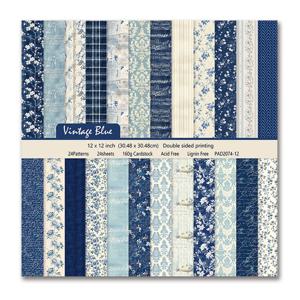TEMU 24장의 빈티지 블루 꽃 중국식 블루 앤 화이트 도자기 스크랩북 용지, 양면, 12X12인치, 다양한 패턴을 특징으로 함, 사진 앨범 및 레터 디자인 크래프트 용지, 선물 포장 용지, 카드 만들기, DIY 프로젝트, 선물 포장 등에 적합함