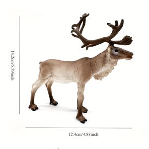 TEMU 1개 생생한 사슴 조각상, 사실적인 뿔과 질감 있는 모피가 있는 고급 플라스틱 사슴 피규어 - 미니어처 장면 및 동물 애호가에게 완벽, 파티 장식 및 홈 액센트에 이상적, 사슴 장식