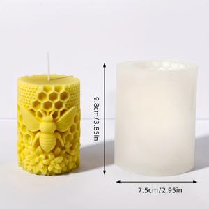 TEMU DIY 캔들 만들기용 실리콘 벌 꽃 모양 캔들 몰드 1개, 공예 선물 및 장식품 제작 - 내구성 있고 쉽게 세척 가능한 다용도 공예 도구