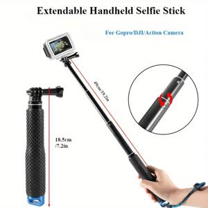 TEMU Gopro Hero 12 11 10 9 SJCAM AKASO 스포츠 카메라에 적합한 길이가 최대 92 센티미터인 휴대용 알루미늄 합금 긴 막대 - 전자 제품 없음