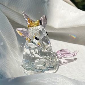 TEMU 골든 혼이 달린 유니콘 피규어 - 집, 거실, 바, 카페를 위한 우아한 유리 장식 | 환상적인 데스크탑 디스플레이 장식, 유니콘 방 장식