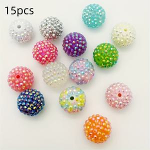 TEMU 16/20Mm 물 드릴 비즈는 디스코 볼처럼 반짝이며 DIY 보석 만들기, 폰 스트랩, 키체인, 가방 체인, 그리고 버블그럼 비즈 펜에도 완벽합니다.