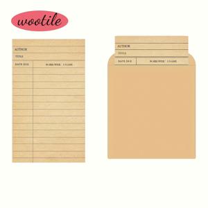 TEMU 25팩 도서관 보물 카드 - 책, 잡지, 신문용 내구성 있는 종이 포켓 봉투 (4줄 페이지 & 4카드 슬롯) - 공공 도서관, 학교, 사무실 사용 - 투명 디자인으로 쉬운 식별, 도서관 카드, 학교 도서관 필수품, 간단한 기능적 디자인, 견고한 구조