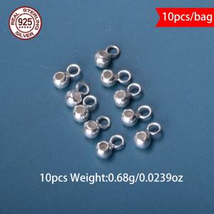TEMU 10개/백, 단단한 실버/실버925 비즈 및 비즈 정렬, 빈티지, 여성/남성 선물, 조절 가능한 및 위치 지정 비즈, 패션 비즈 액세서리, 보석 스트링용 비즈, 오발 비즈, 크기: 3mm / 0.12인치