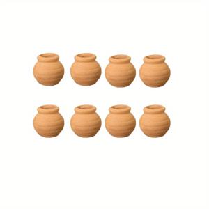 TEMU 8개 슈퍼 미니 엄지 선인장 번식 잎 절단 도자기 화분 선인장 재배용 라운드 포트포켓 세라믹 냄비 항아리 향수 음식 놀이 주방