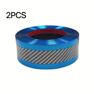 TEMU 2pcs 카본 섬유 스타일 자동차 도어 실 프로텍터 - PVC 방수 필름, 후방 카메라 및 범퍼 가드용, 차량 외부 장식용 유니버설 피트