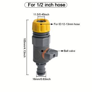 TEMU 정원 호스 차단 밸브 커넥터 키트, 1/2인치 및 3/4인치 호스 잠금으로, 물뿌리기, 잔디 관리 및 농업에 이상적 - 배터리 필요 없음, 정원 물뿌리기 필수품|スレート한 플라스틱 디자인|내구성 있는 정원 밸브, 호스 커넥터