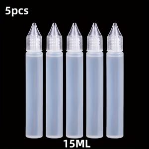 TEMU 5pcs 15ml 흰색 플라스틱 접착제 애플리케이터针压瓶, 종이 퀼링, DIY 스크랩북 및 공예 용품에 대한 정밀 팁 - 재충전 가능, 향수 없음, 손세척만