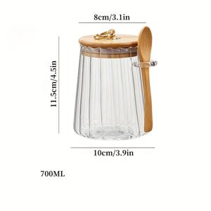 TEMU 1pc/ 고품질 붕규산 유리 허브 용기, 뚜껑 및 숟가락 포함, 차 잎 및 꽃 보관에 완벽, 재사용 가능, 둥근 모양, 전기 불필요