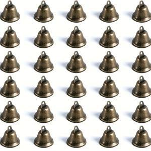 TEMU 30개 팩 소형 청동 벨 빈티지 미니 매달려 장식 벨 DIY 장식, 크리스마스 트리 장식, 풍경, 바느질, 절도, 개 변기 훈련