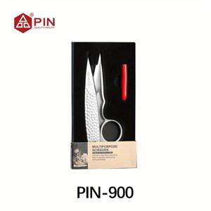 TEMU PIN 전문 스테인레스 스틸 스레드 가위, 손가락 보호대 포함 - 11.7cm/4.61