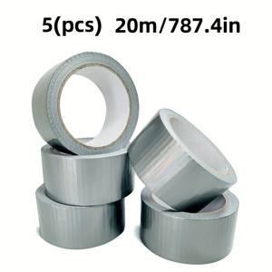 TEMU 실버 헤비듀티 파이프 테이프 5개입, 초방수 파이프 테이프, 범용 유연 강력 접착제, 일반용, 찢어지는 방수 대용량, 실내/실외, 수리, 포장, 차광용, 길이 5m, 10m, 20m