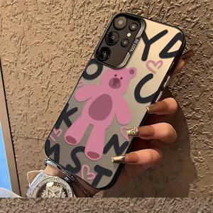 TEMU 삼성 갤럭시 S25 S24 S23 S22 S21 S20 FE 울트라 플러스 4G 28G용 귀여운 핑크 케이스, 방수 및 방수 마ット 백 커버가 있는 케이스.