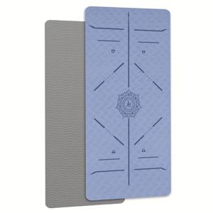 TEMU 요가, 피트니스, 스포츠, 가정용 운동, 댄스 및 야외 활동에 적합한 가이드 라인으로 위치를 잡는 데 사용되는 이중 색상 TPE 요가 매트. 68cm X 183cm X 6mm.