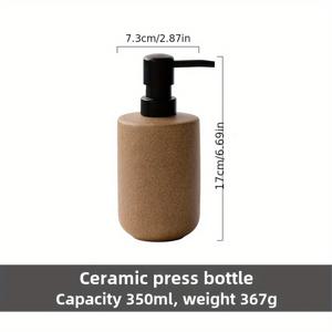 TEMU 빈티지 러스틱 세라믹 펌프 병 - 샴푸, 로션 등을 위한 스타일리시한 리필 디스펜서 - 욕실 장식 및 여행에 완벽!