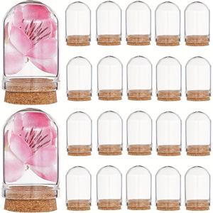 TEMU 미니 디스플레이용 유리 클로치 돔 24개입, 코르크 받침대 포함, 테라리움 병에 적합. 이 투명한 장식 케이스는 결혼식 및 크리스마스 파티에서 작은 피규어 또는 꽃을 전시하는 데 완벽합니다.