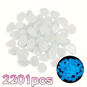 TEMU 2201개 빛나는 밤에 빛나는 돌 - 색다른, 재사용 가능한 정원 장식, 조경, 결혼식, 파티, 축제 및 수족관용 - 야외 및 실내 사용, 파티 장식 | 빛나는 돌 | 플라스틱 돌, 정원 장식