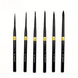 TEMU 6pcs 블랙 나일론 브리스틀 페인트 브러시 - 금속 손잡이가 달린 분리 가능한 둥근 끝, 물색, 고아, 오일 및 아크릴 페인팅을 위한 휴대가 편리한, 내구성이 뛰어난 및 휴대용 아트 세트, 페인팅 용품