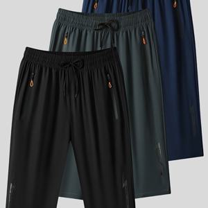 TEMU FSDD 3pcs 남성용 퀵드라이 운동 반바지 - 지퍼 포켓, 신축성 있는 허리밴드 및 측면 포켓이 있는 통기성 있는 신축성 있는 소재, 달리기, 체육관, 사이클링, 하이킹, 수영용 - 플러스 사이즈 (유럽 사이즈)