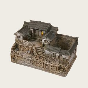 TEMU 배수 구멍이 있는 낙서 레진 집자상 - 정원, 파티오, 할로윈 및 휴일 장식용 손수 제작된 야외/실내 장식 조각품 - 날씨에 내성을 갖고 있으며, 전기 필요 없음, 낙서 홈 데코, 파티오 액센트 피스, 우아한 집자 디자인, 날씨에 내성을 갖고 있는 조각품