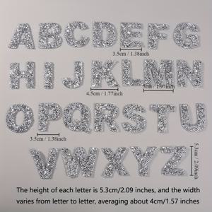 TEMU 26개 글리터 라인스톤 문자 DIY 다림질 패치, 옷, 모자, 청바지, 신발용 - 골든, 레드, 화이트, 블랙 - 열전달 원단 어플리케로 수공예 및 자수