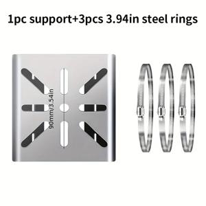 TEMU 감시 카메라용 스테인레스 스틸 벽걸이 브래킷 - 3개의 스틸 링이 있는 내구성 있는 막대형 릴레이 보드, Hikvision, Dahua와 호환 가능, 야외 사용, 거리 조명 막대 마운팅, 보안 카메라 마운팅|장식 벽걸이|내구성 있는 구조, 카메라 마운팅 키트
