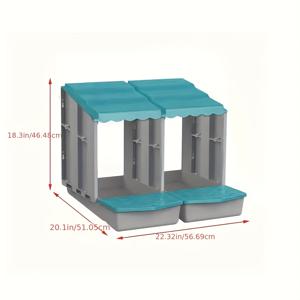 TEMU 2개 플라스틱 이중 레이어 닭 둥지 상자 세트 - 전기 불필요, 배터리 불필요 디자인, 가금류 울타리 및 보호 커버 포함, 간편한 청소, 내구성 및 내후성, 닭장 용품
