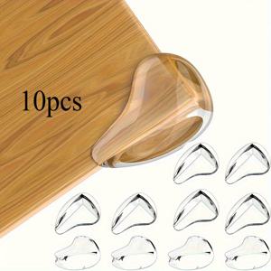 TEMU 10/20개 부드러운 실리콘 투명 코너 보호대, 가구, 캐비닛, 유리 및 커피 테이블용 고강도 접착 안전 가장자리 - 내구성 있는 범퍼 스트립