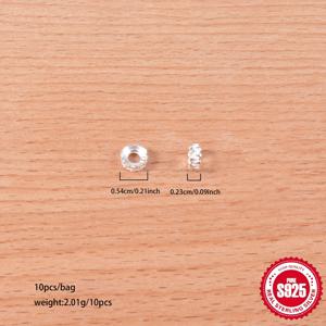 TEMU 10개/봉지 S925 스털링 실버 비즈, 빈티지 팔찌 액세서리 DIY 주얼리 만들기 키트