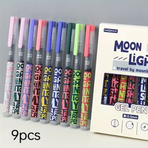 TEMU 9pcs 대용량 볼펜 빠른 건조 잉크, 0.5Mm 슈퍼 파인 포인트 펜, 액체 잉크 펜 롤링 볼펜, 블랙 잉크 펜, 학교 사무실 일기용지 용품