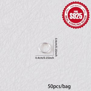 TEMU 50개 S925 순은색 오픈링 커넥터, 반지, 목걸이, 팔찌 및 기타 보석 DIY 액세서리