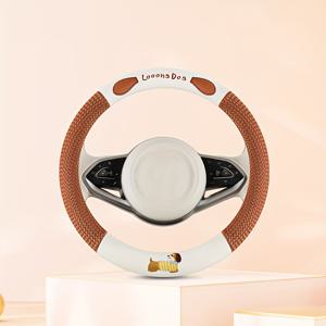 TEMU 귀여운 만화 여신 스타일 자동차 스티어링 휠 커버 - 미끄럼 방지, 통기성, 모든 계절에 적합한 범용 피트, 남성과 여성에게 장식 액세서리, 귀여운 자동차 장식