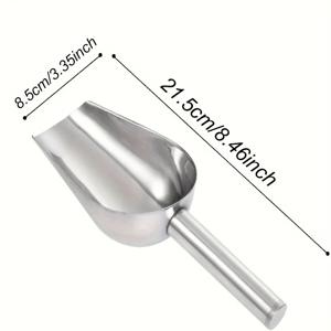 TEMU 튼튼한 스테인리스 스틸 아이스 삽, 얼음, 설탕 큐브, 펫푸드, 곡물, 밀가루, 팝콘, 콩, 쌀 등 재료 가공에 적합, 주방, 냉동고용, 내구성 강화, 가정 및 상업용 시나리오에 적합