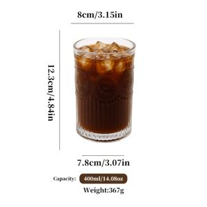 TEMU 4개 세트의 마시는 컵, 12온스 (약 370ml) 하이볼 글라스와 14온스 (약 400ml) 코티지 글라스 컵 세트, 주방 물 컵, 바 글라스 컵, 맥주, 주스, 코티지, 위스키, 밀 컵