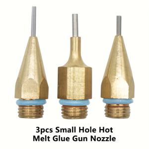 TEMU 정밀 핫멜트 글루건 노즐 3개 세트 - 황동 및 스테인리스 스틸 미세 구멍 팁(1mm, 1.3mm, 1.5mm), 오렌지 고무 그립 포함, 디테일 공예용, 주얼리 제작 및 소형 모델, 청바지 수리 액세서리, 쉬운 교체 노즐, 금속 구조