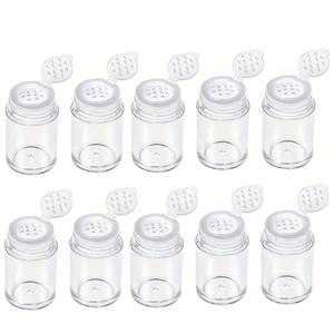 TEMU 6개/10개 미니 클리어 로스 파우더 자르 필터 및 뚜껑, 작은 여행 메이크업 글리터 아이섀도 컨테이너, 12홀 디스펜서, 메이크업 보관용 자르