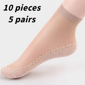 TEMU 10개/5켤레 여성용 통기성 아이스감 양말, 봄-여름-가을 숏 양말, 땀 흡수 미끄럼 방지, 누드 컬러, 여름 양말,봄 양말,무봉제 양말,누드 양말,편안한 착용감,수분 흡수 양말,미끄럼 방지 양말,여성용 양말,일상 필수품,여성용 신발